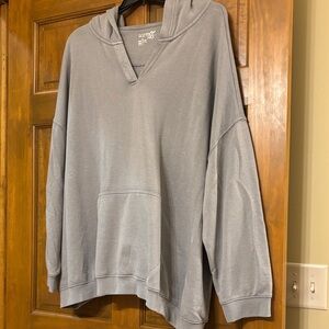 Terra & Sky Heather Gray V-Neck Hoodie sweatshirt